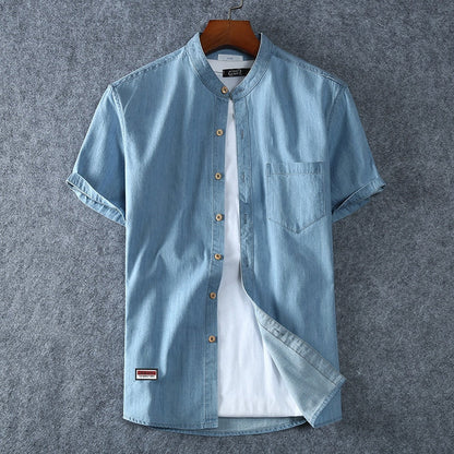 Camisa Jeans Hombre Azul