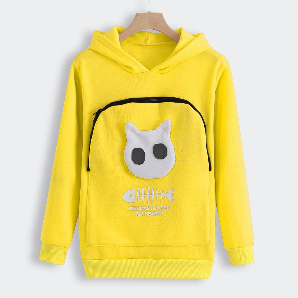 Sudadera Capucha Bolsillo Mascotas Diseño Divertido Mujer