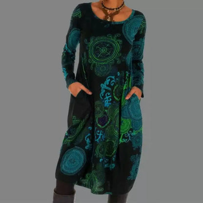 Vestido Boho Chic Estampado Floral Largo
