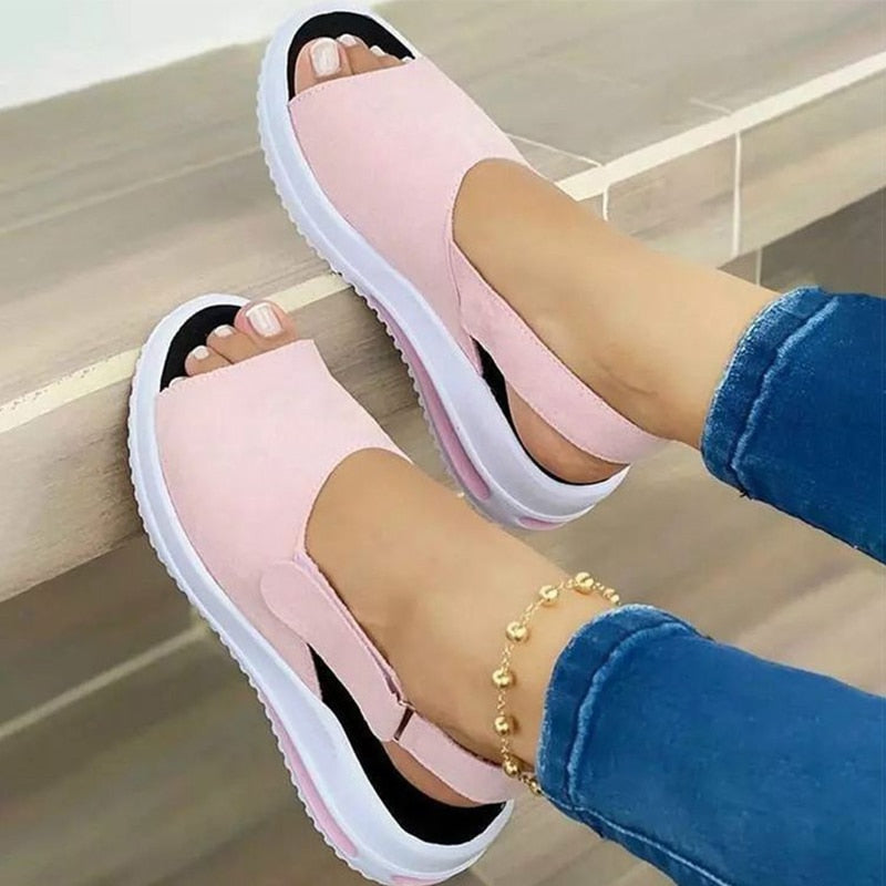 Sandalias Mujer Plataforma Abierto Talón