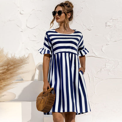 Vestido Estampado Rayas Mujer Verano Ligero