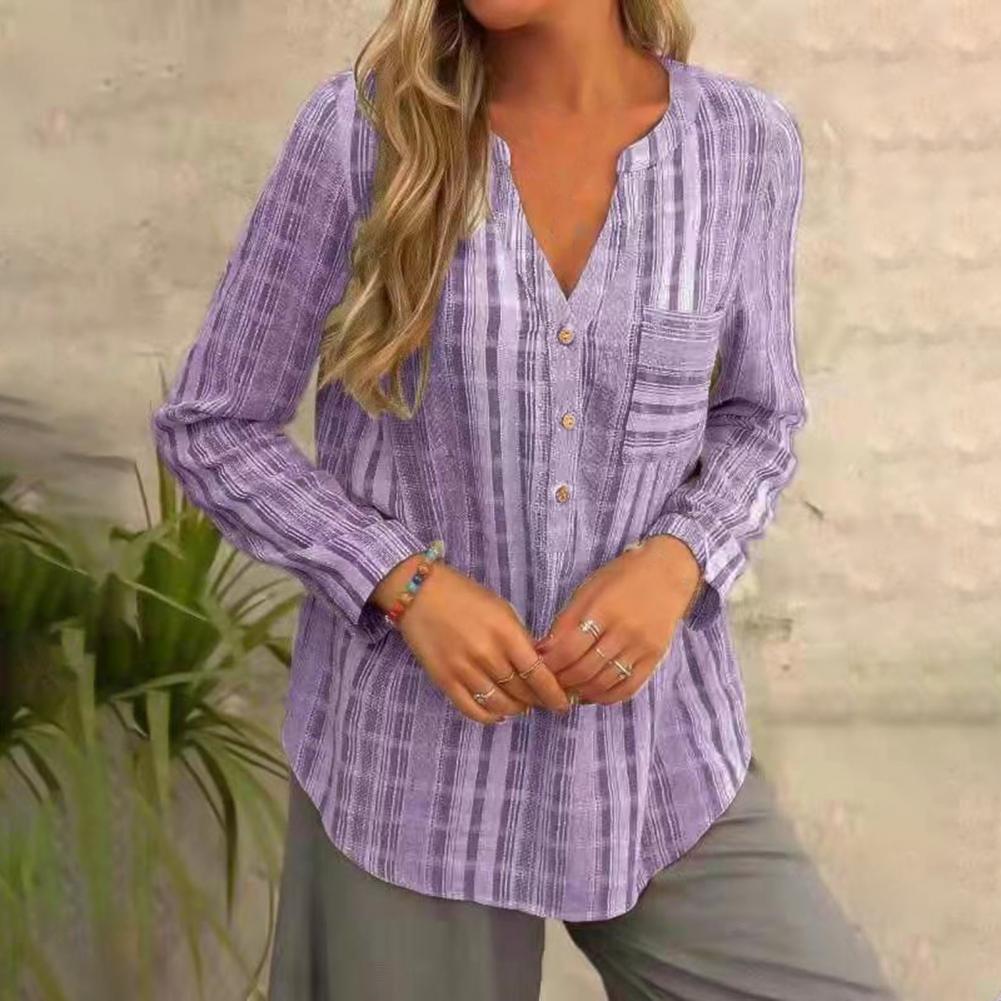Blusa Mujer Manga Larga Cuello V