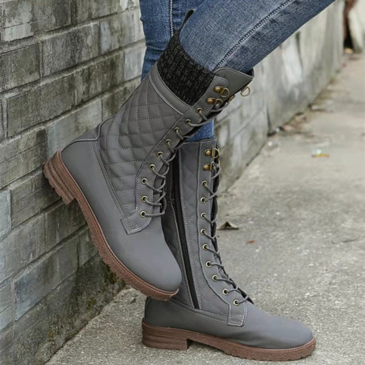 Botas Mujer Acolchadas Cordones Altas