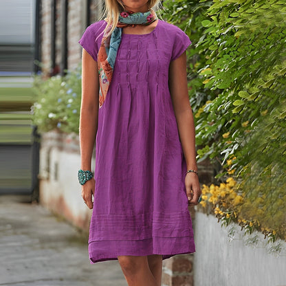 Vestido Midi Casual Manga Corta