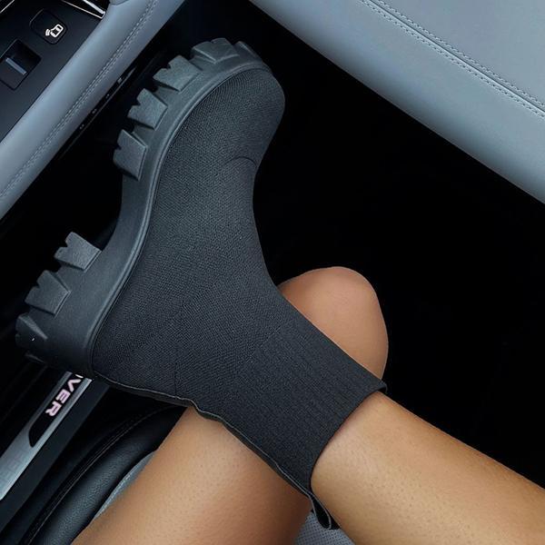 Bota Mujer Alta con Plataforma y Tacón