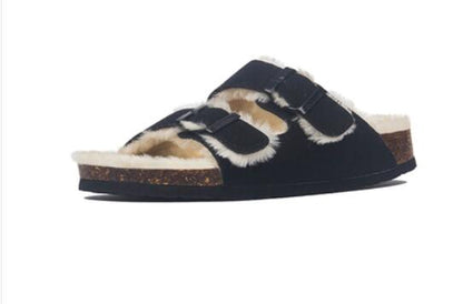 Sandalias Hebilla Pelo Natural