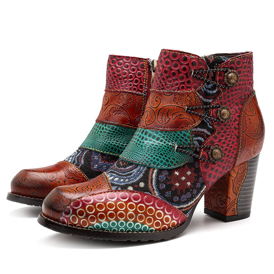 Botas Cuero Auténtico Estilo Clásico Mujer - Vestiria