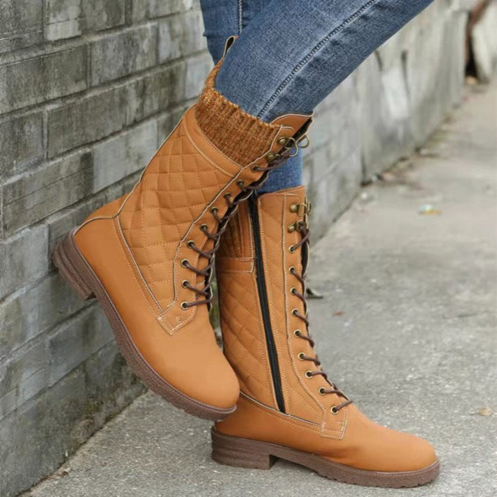 Botas Mujer Acolchadas Cordones Altas - Vestiria