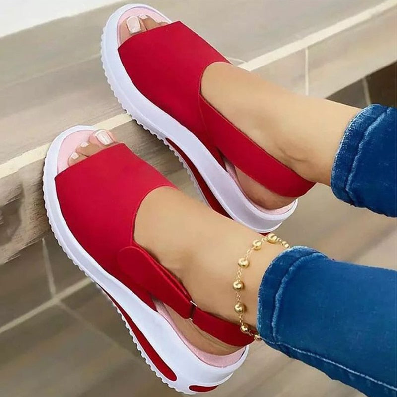 Sandalias Mujer Plataforma Abierto Talón