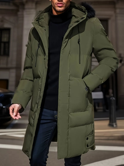 Abrigo Invierno Hombre Largo Impermeable Capucha