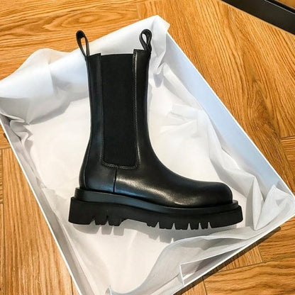 Botas Mujer Invierno con Plataforma y Piel - Vestiria