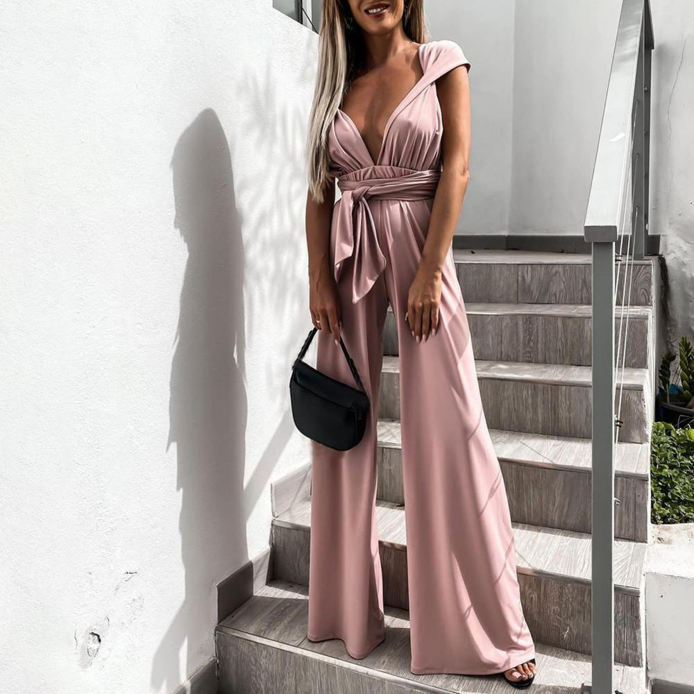 Vestido Mono Ancho Elegante Cruzado