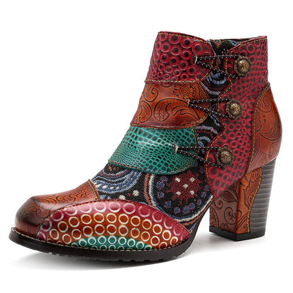 Botas Cuero Auténtico Estilo Clásico Mujer