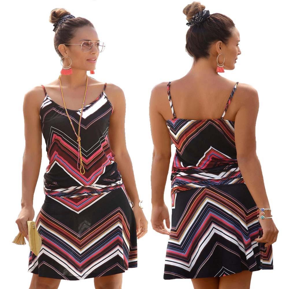 Vestido Playa Mujer Cuello V Estilo Verano