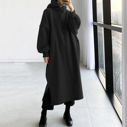 Abrigo Vestido Largo Acogedor Mujer