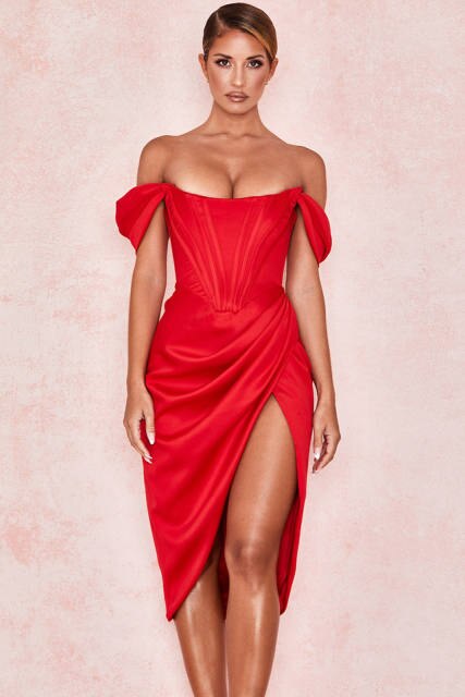 Vestido Noche Elegante Midi Ajustado