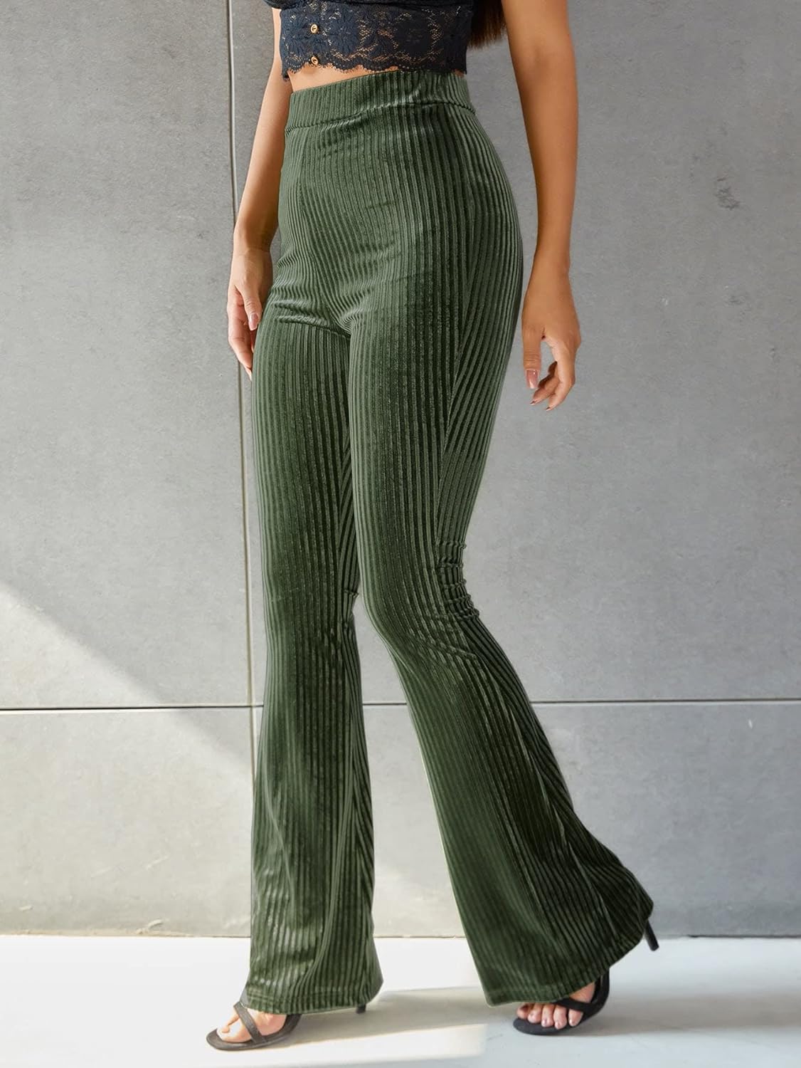 Pantalones Pana Cintura Alta Mujer
