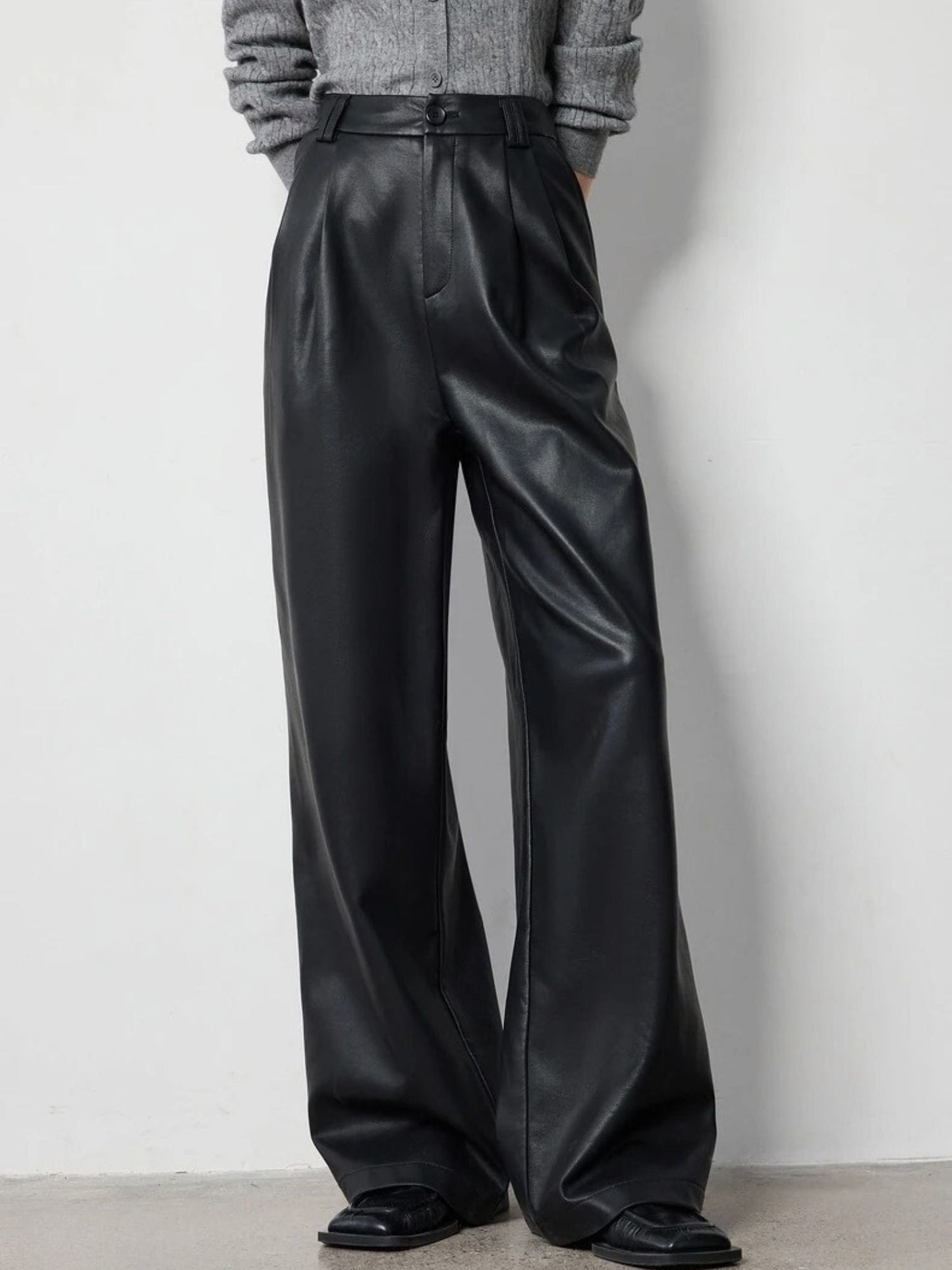 Pantalón Mujer Talle Alto Ancho y Pliegue - Vestiria