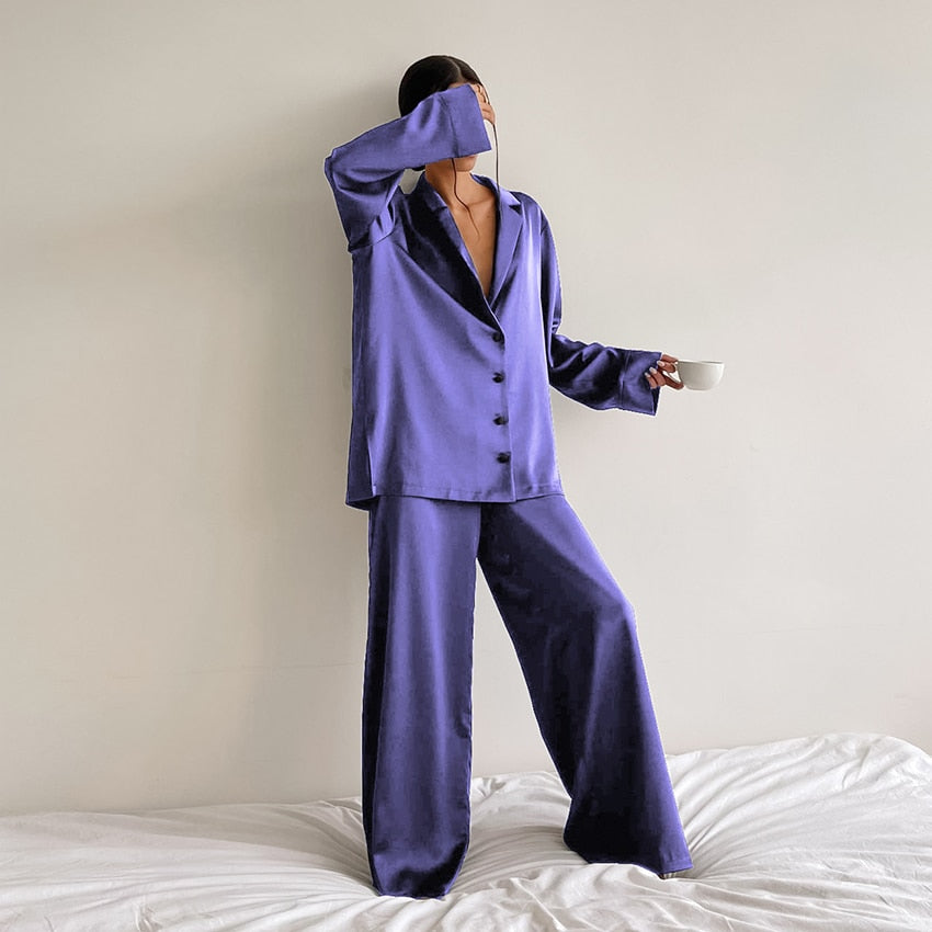 Pijama Mujer Satinado Gran Talla