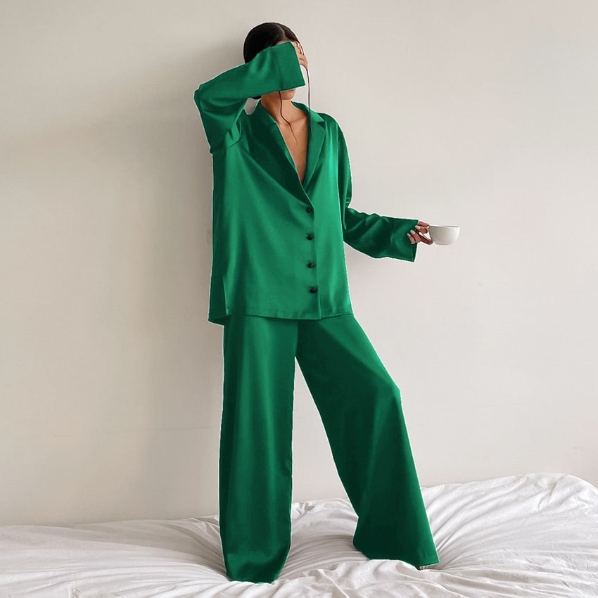 Pijama Mujer Satinado Gran Talla