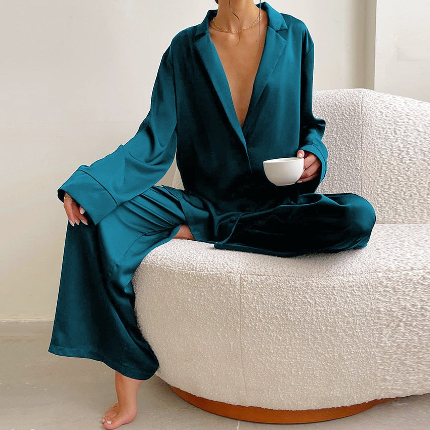 Pijama Mujer Satinado Gran Talla