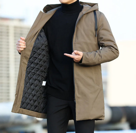 Chaquetón Acolchado Hombre Abrigo Largo