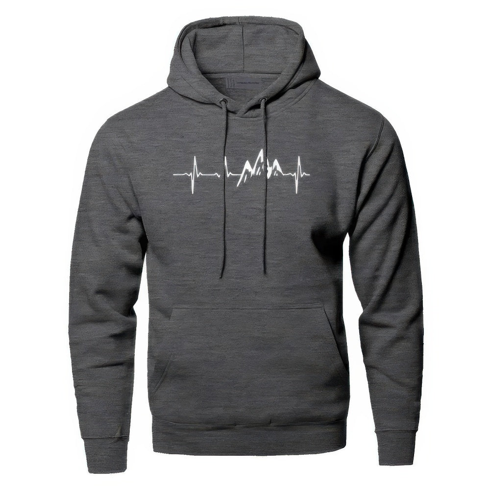 Chaquetón Hombre Capucha Montaña Impresión - Vestiria