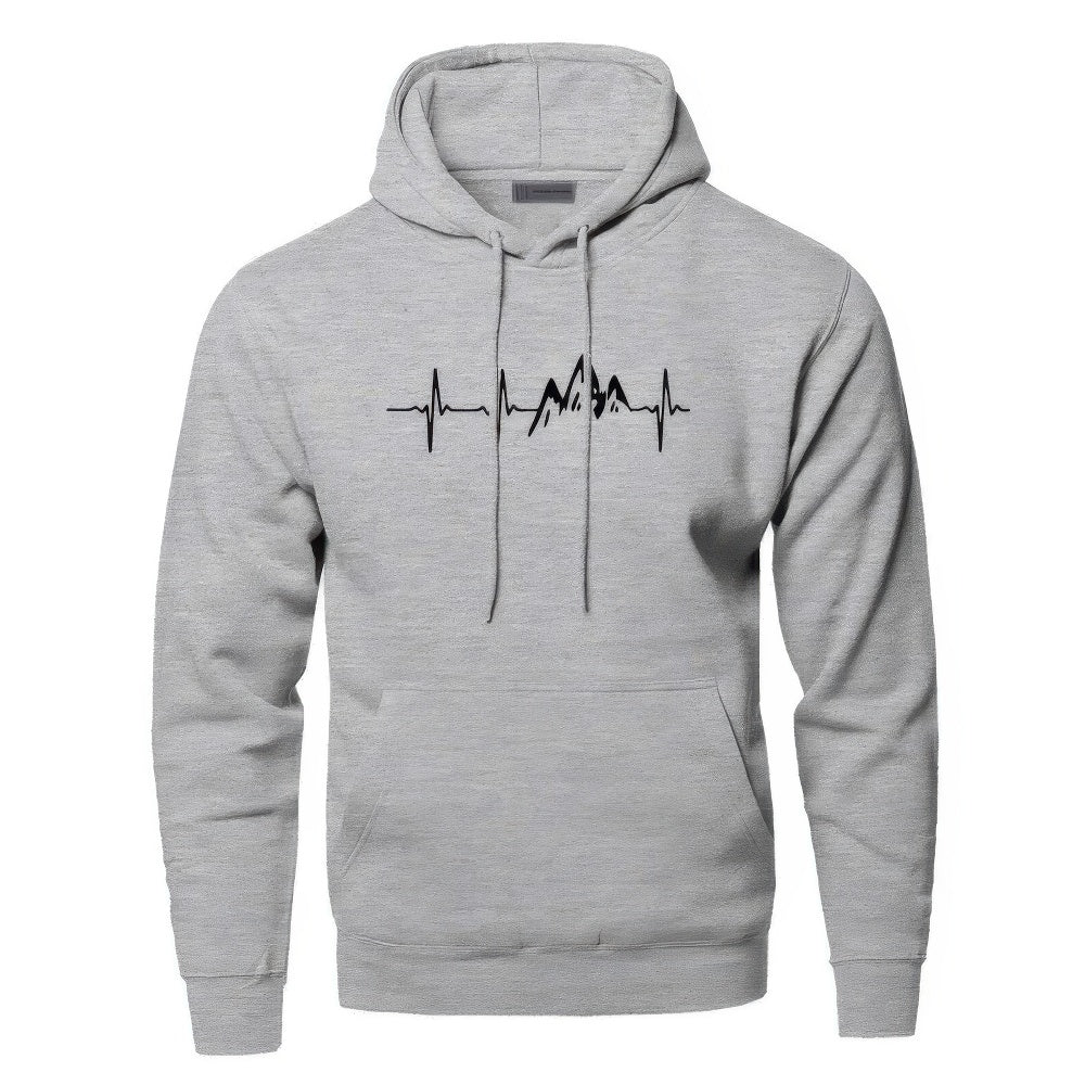 Chaquetón Hombre Capucha Montaña Impresión