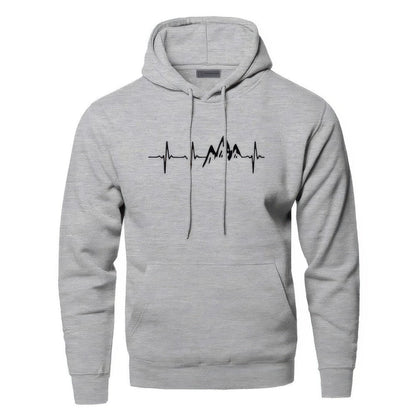 Chaquetón Hombre Capucha Montaña Impresión