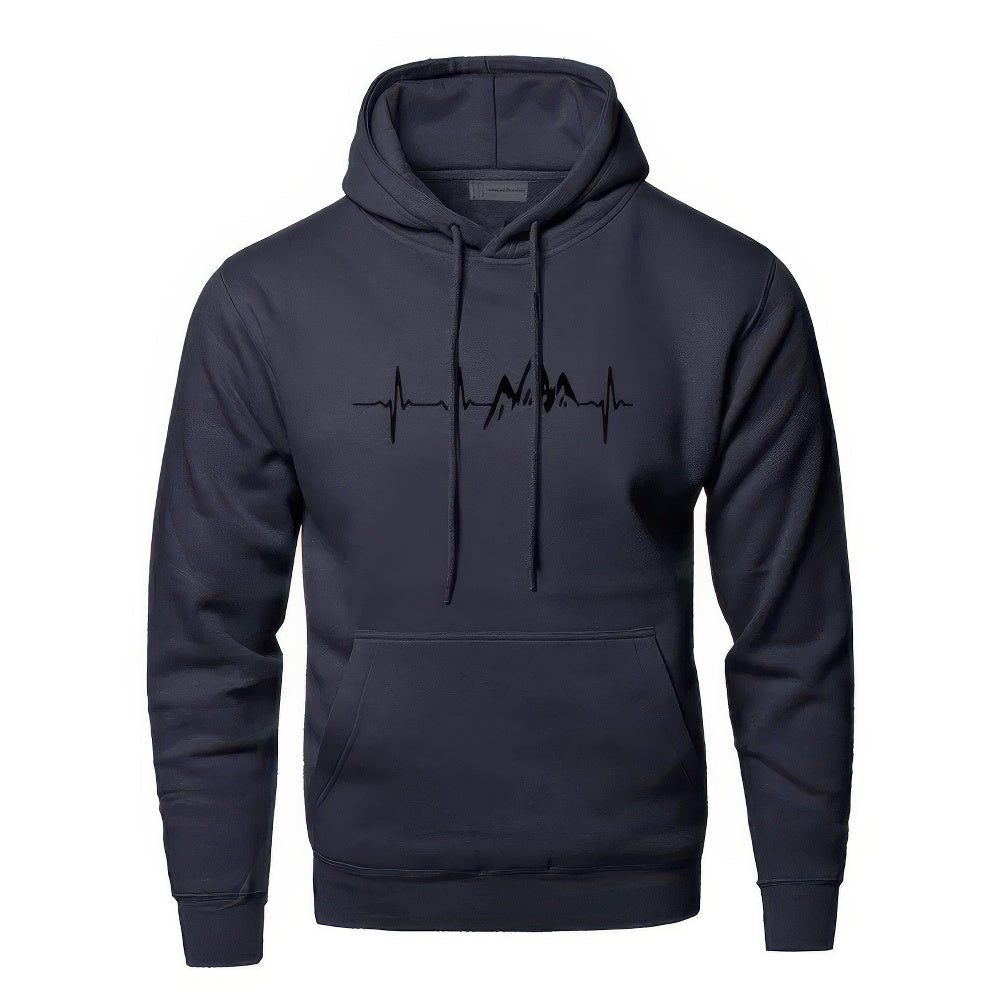 Chaquetón Hombre Capucha Montaña Impresión