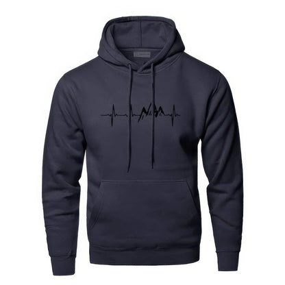 Chaquetón Hombre Capucha Montaña Impresión