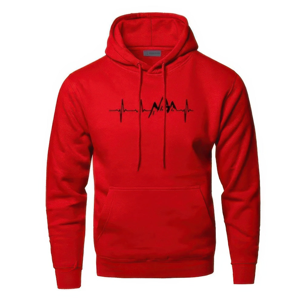Chaquetón Hombre Capucha Montaña Impresión