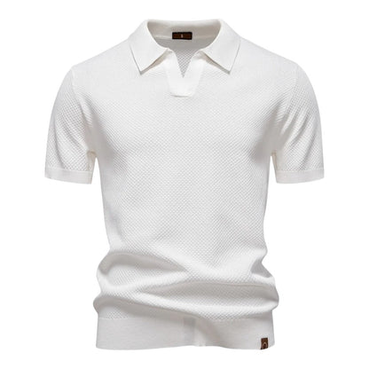 Polo Hombre Texturizado Cuello Abierto Casual