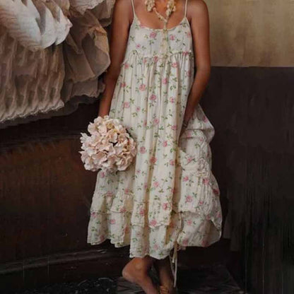 Vestido Midi Floral Para Mujer Verano
