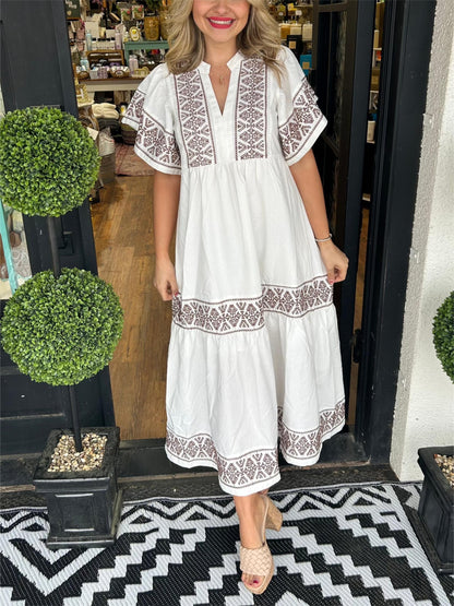 Vestido Elegante Verano Holgado Floral