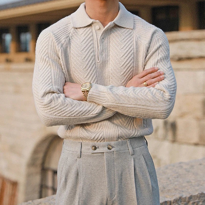 Polo Clásico de Punto para Hombre Elegante - Vestiria