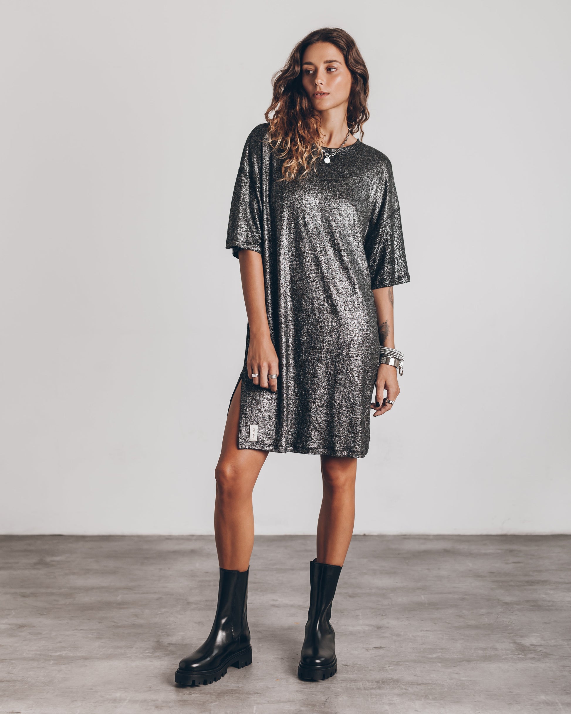 Vestido Lino Negro Elegante - Vestiria