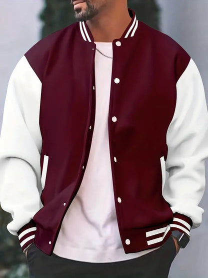 Chaqueta Varsity Estilo Retro Hombre Invierno