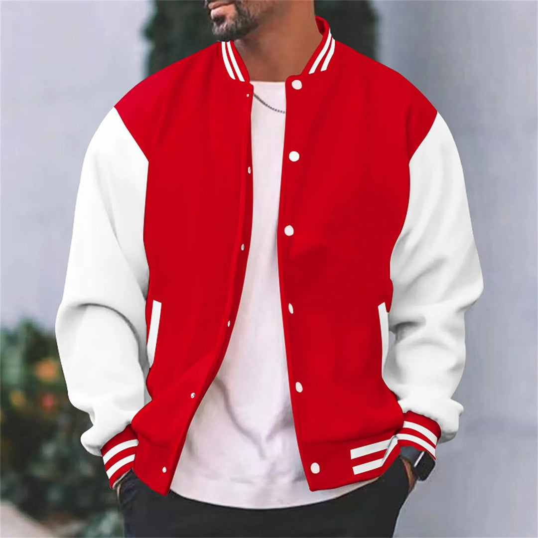 Chaqueta Varsity Estilo Retro Hombre Invierno