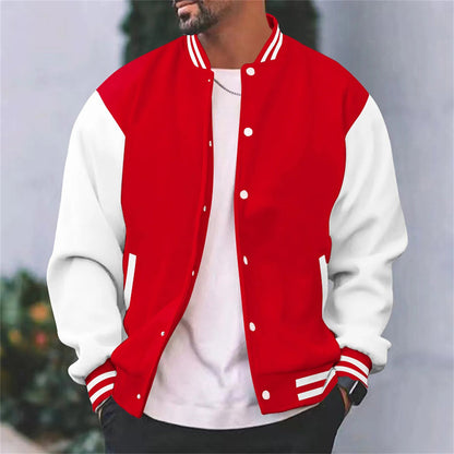 Chaqueta Varsity Estilo Retro Hombre Invierno