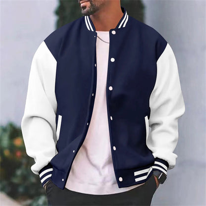 Chaqueta Varsity Estilo Retro Hombre Invierno