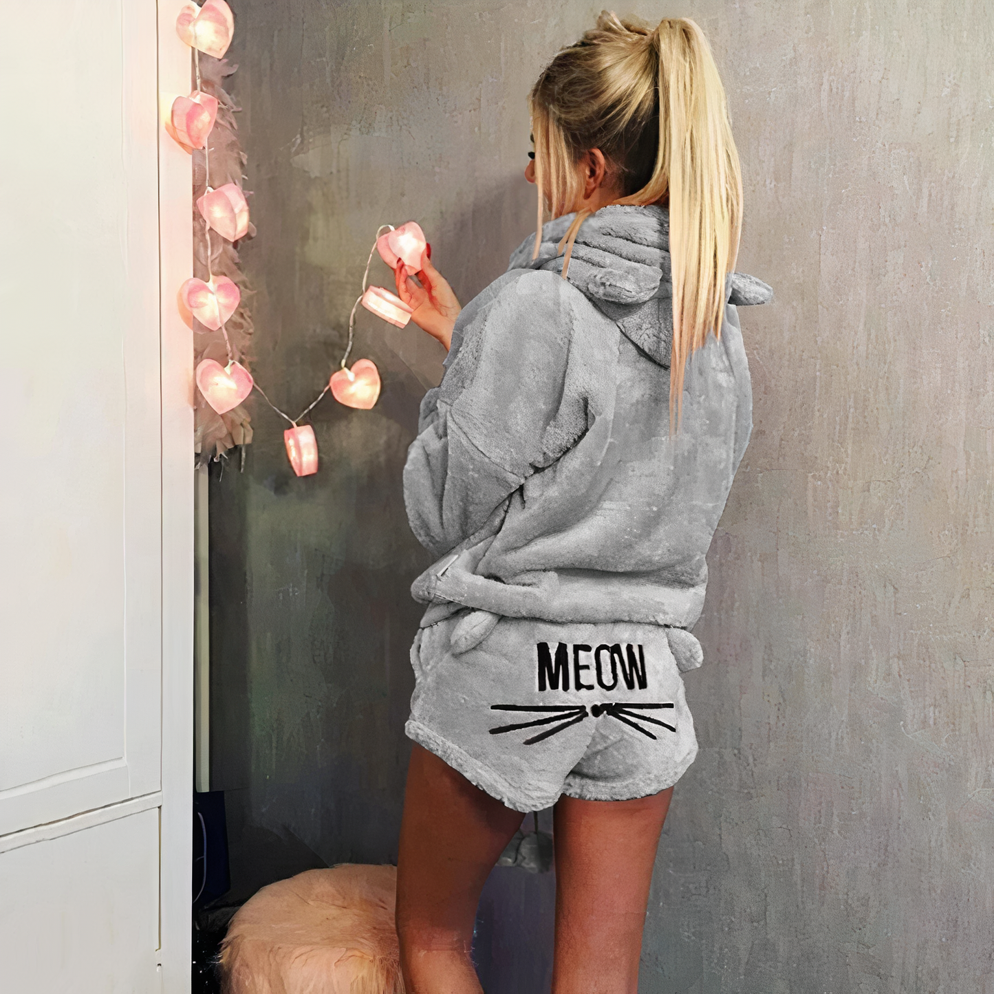 Pijama y Pantalón Corto Conjunto Cálido