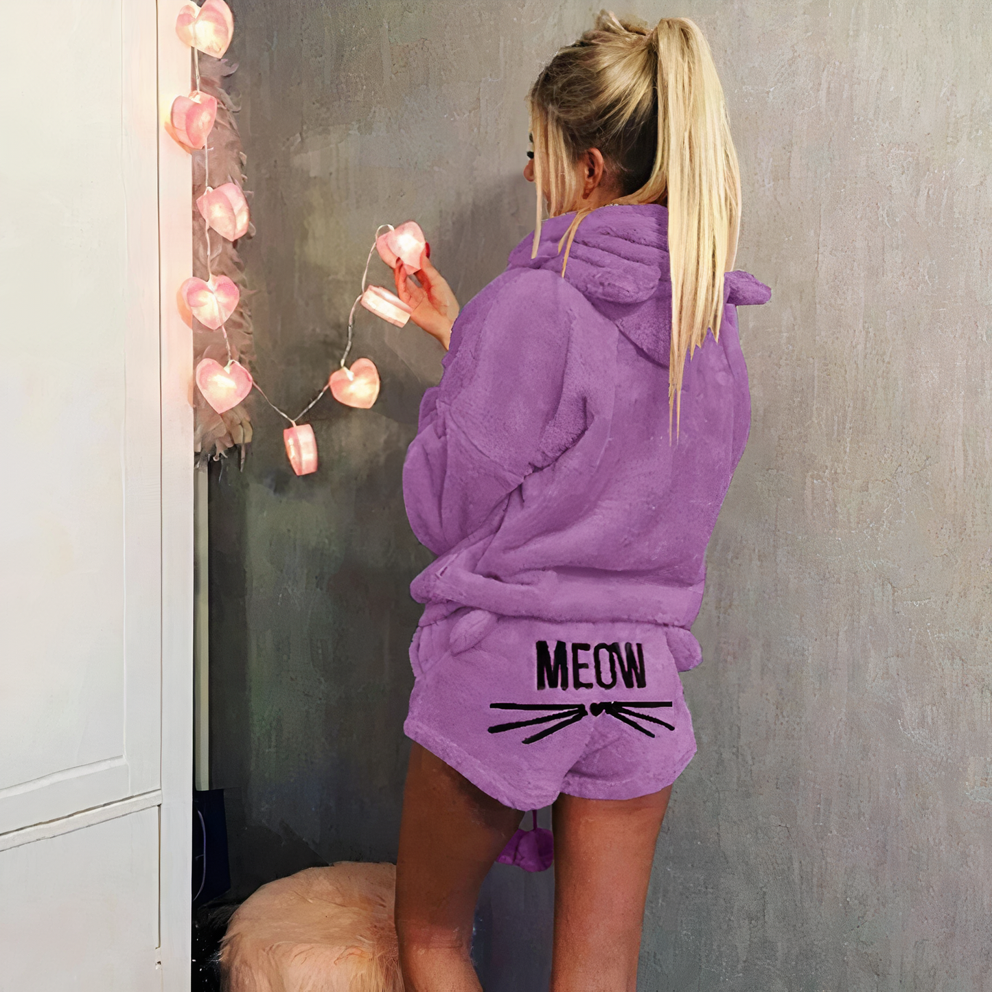Pijama y Pantalón Corto Conjunto Cálido
