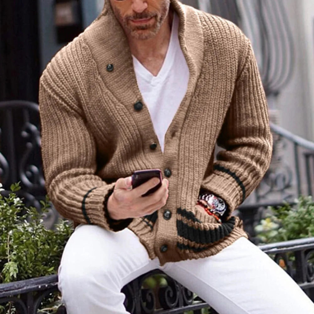 Cárdigan Hombre Invierno Abultado Cálido