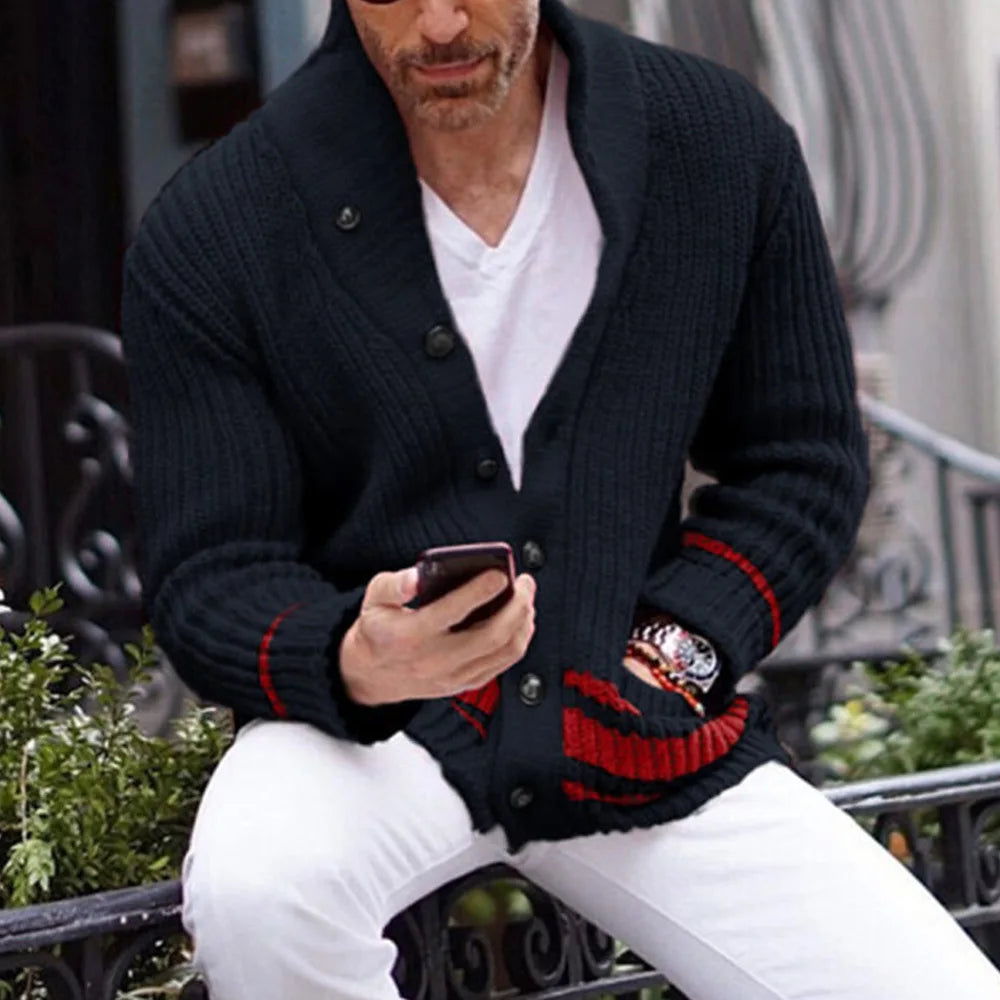 Cárdigan Hombre Invierno Abultado Cálido