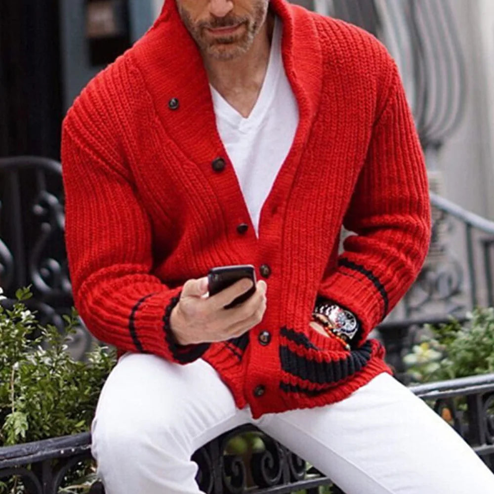 Cárdigan Hombre Invierno Abultado Cálido