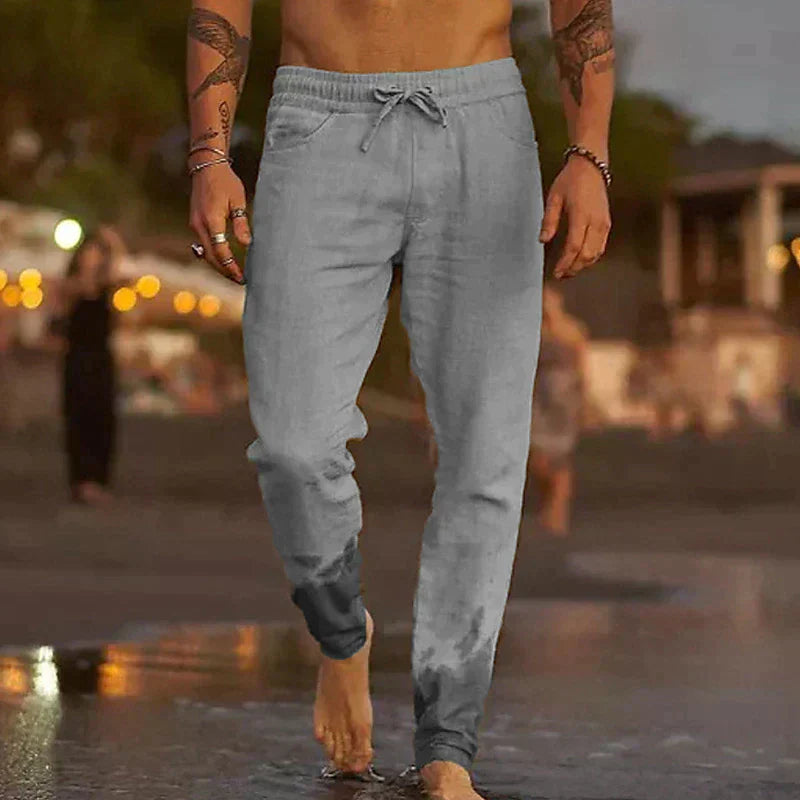 Pantalones Lino Ligeros Estilo Relajado