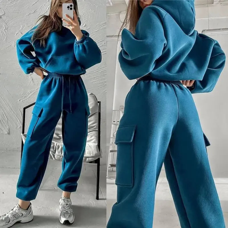 Pantalón Chándal Capucha Deportivo Mujer