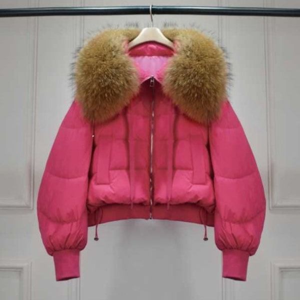 Abrigo Puffer Invierno Mujer Cuello Piel Artificial