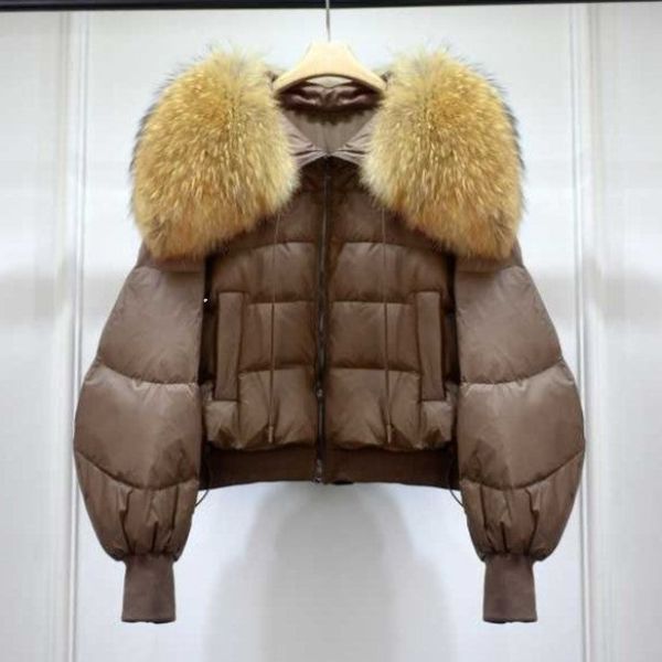 Abrigo Puffer Invierno Mujer Cuello Piel Artificial